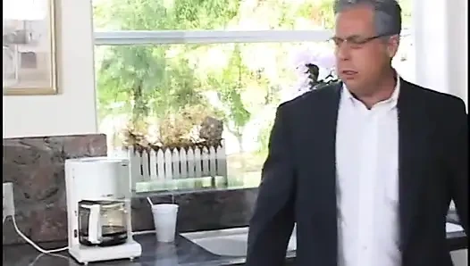 Randy cock sucking babes gets fucked by 2 guys in group sex then jizzed