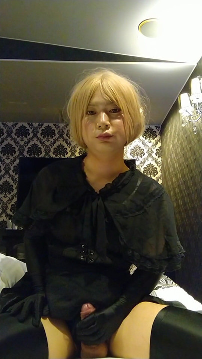 Captivating moment from "A big cross-dressing boy wearing a dress masturbated comfortably with an embarrassing appearance."