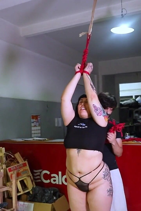 Hot Bondage Sex Session with a Goth Girl and Her Tight Red Pussy