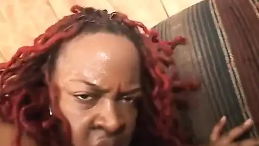 Black man pounds women in the pussy as she rides his cock