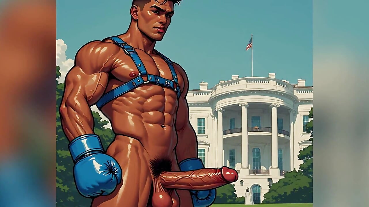 Handsome Muscular Men with Big Cocks Outdoors (ai Art)