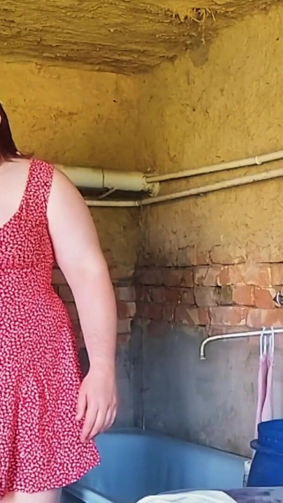 I fucked a village whore right in the barn where she was doing laundry | Clip 2