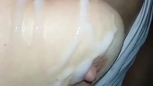 It ends on her nipples, a long time for viewing