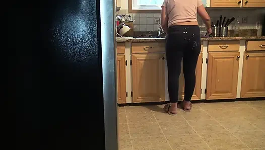 Stepmom Almost Caught Me Masturbating And Ejaculating On Her Big Ass