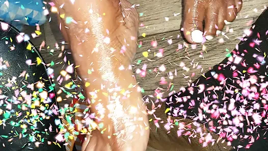 Tabanlar seks tanrıçası bee ilk iri güzel kadın ayakla muamele