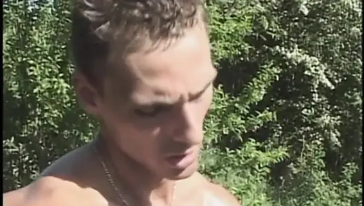 Bisexual chain where dude fucks dude's ass while he is fucking blonde chubby maure