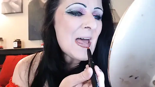 Lippenstift anwendung, lange entenlippen