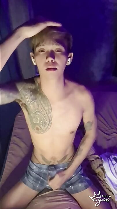 Filipino Inked Horny Twink Teasing and Masturbating Until He Cums