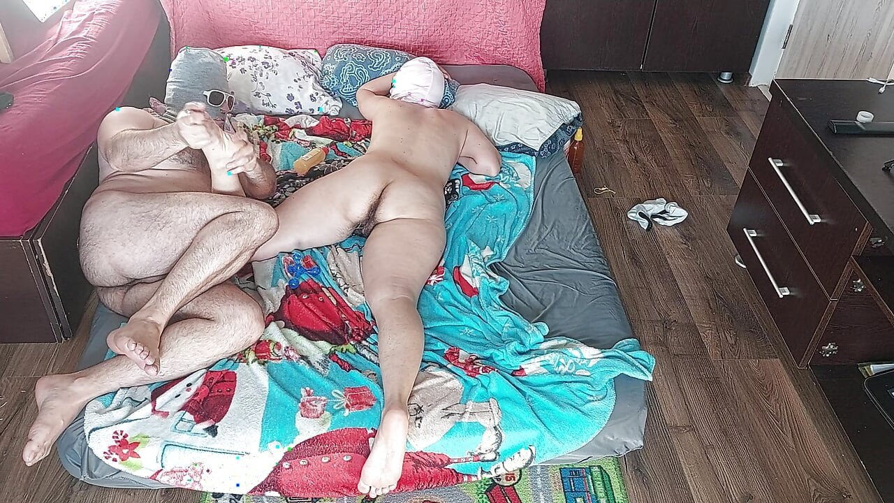 Amateur couple sensual massage with oil.