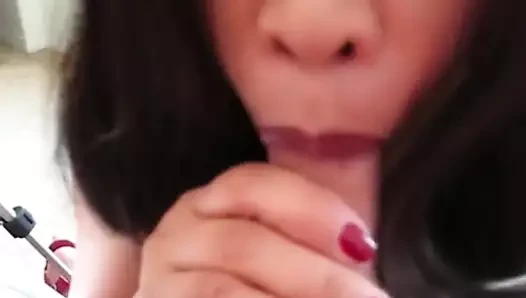 Asian Yoko Gives Interracial BJ