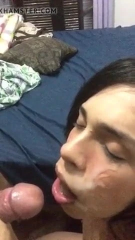 Tranny gets a big facial