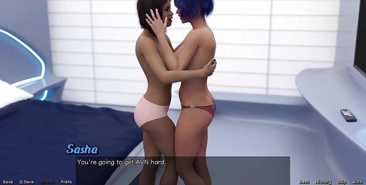 Stranded in Space - Cute Virgin Girl Next Door Cums Hard After Big White Dick and Busty Blue Hair MILF Touch Her