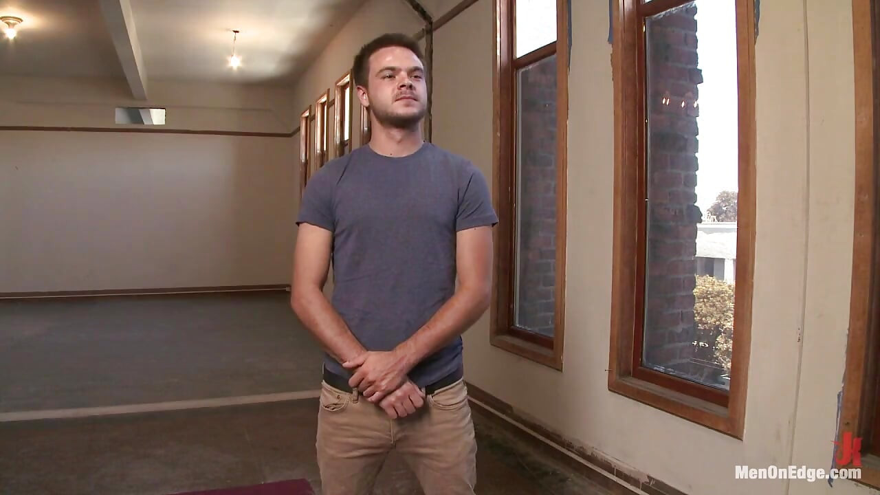 Straight Stud's Huge Uncut Cock Edged by Two Guys for the First Time