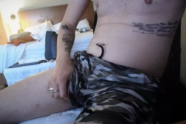 Army Camo Shorts Showing Stiff Thick Bwc
