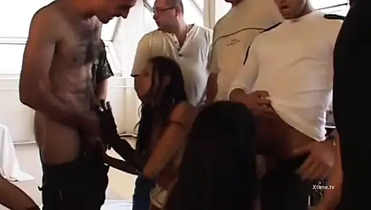 Great orgy for two hot sluts