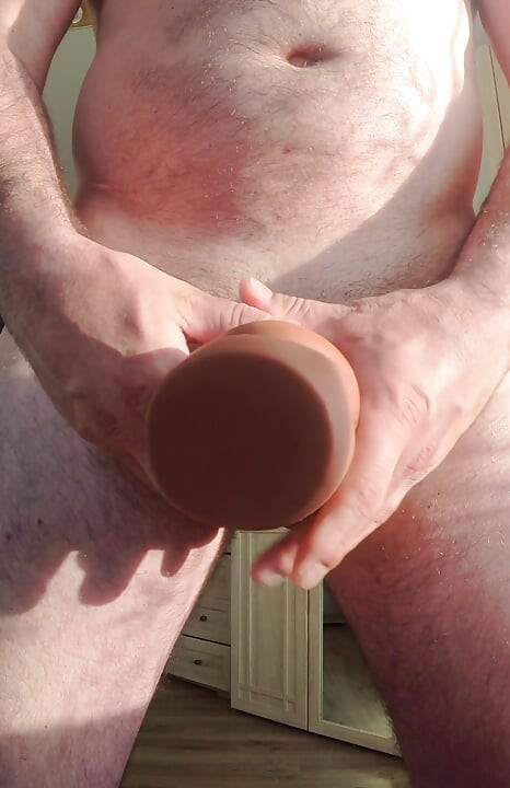 Rubber vagina handjob