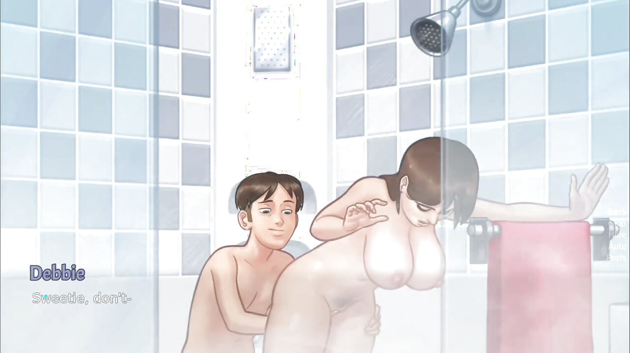 Anon sucks Debbie's asshole in shower - summertime saga gameplay part 2