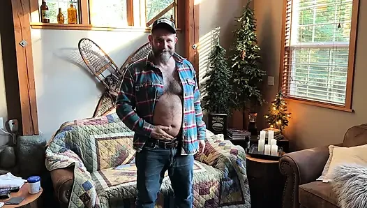 Seattle Dad  Verbal jerk off hairy daddy bear dick in cabin