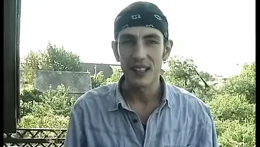 Hairy blonde mature gets spitroasted in a threesome