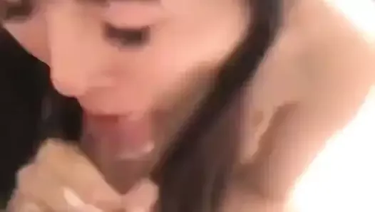 Skinny Asian Chinese MILF Swallowing CUM after Blowjob