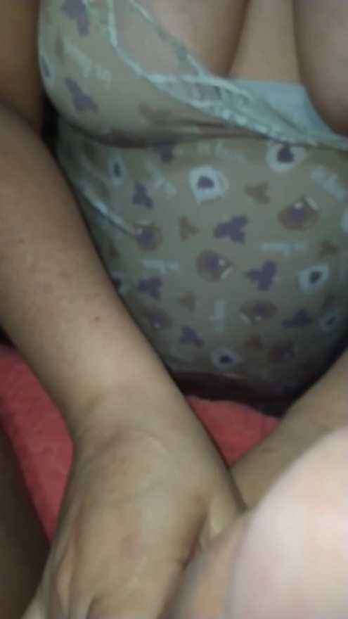 A beautiful married redhead masturbates me with both hands. The giant cock slides between her big breasts and freckles. | Clip 1