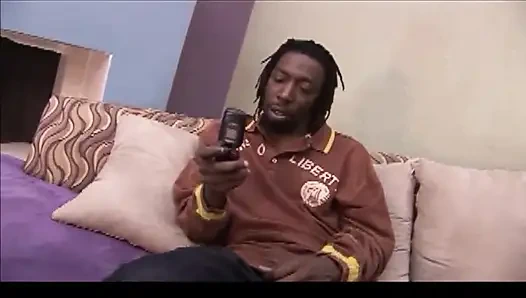 A Black Pussy with Nice Big Tits Rides a Big Black Cock