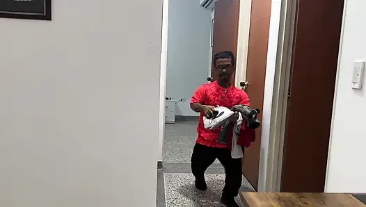 Midget Stepdad Irons Clothes While His Naughty Hot Stepsons Fuck Hard Behind His Back. in the End It Catches Us!!