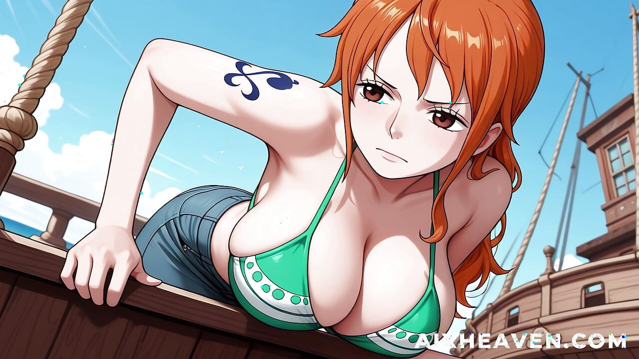 Nami fode a colega de tripulação de seu navio e recebe uma gozada interna anal! Uma peça sem censura - POV Hentai