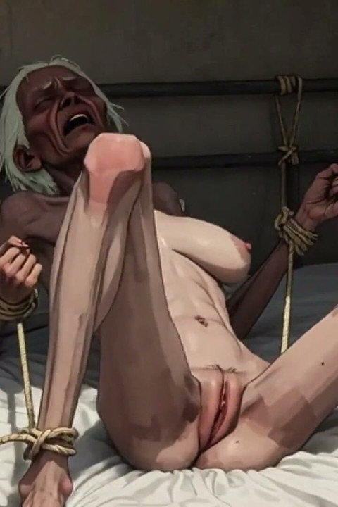 Elderly Granny Bound with Legs Open - Horny and Needing to Be Fucked ( Ai )