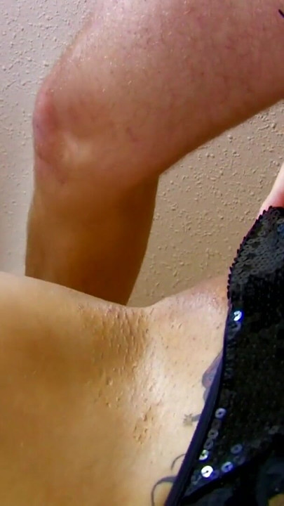 Must-share moment from "Tattooed mature in black lingerie gets fingered"