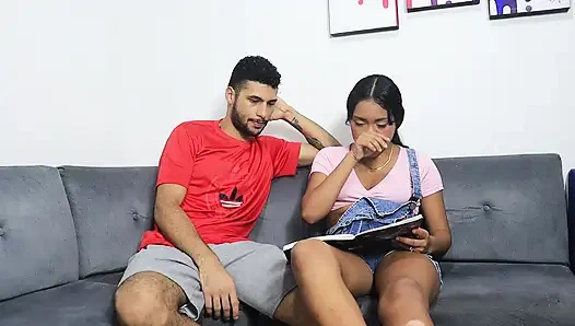 I Was Accompanying My Hot Latina Stepsister. She Was Doing Work for University and She Got Horny and Started Sucking My Dick.