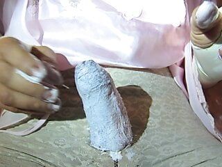 gipsydreamers masturbation with creamed penis in satin and bodice