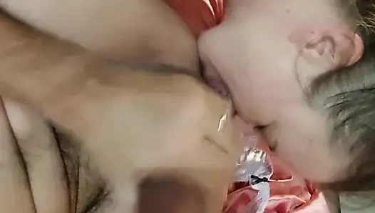 2622_French Amateur Fuck in Satin Clothes and Lingerie