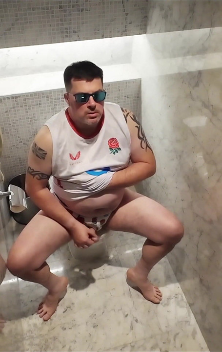 Toilet Cubicle Wank and Cum