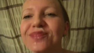 BBC facial in amateur blonde girl from DateFree.eu