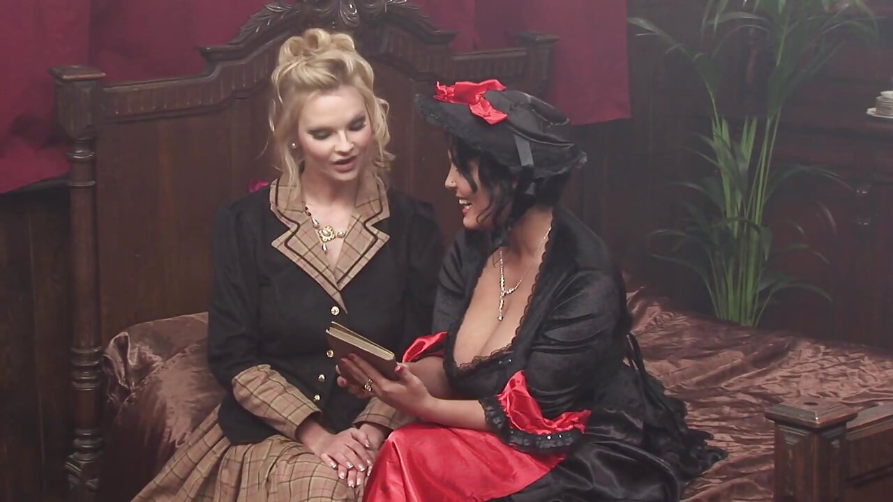 Lesbian floozies in sexy lingerie fuck hard with toys