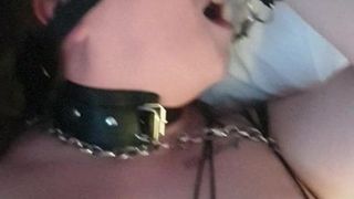 UK BDSM slut milf fisted & sucks stranger's cock in hotel