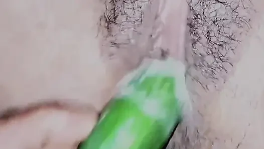 Pooja bhabhi ki pussy mein mein hai padla aur thick cucumber inserted pussy ass duno tore diya