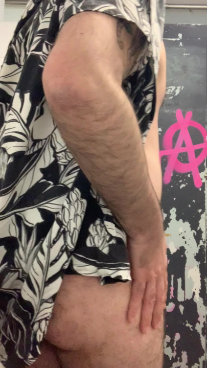 me jerking off my small hairy and uncut cock in a cockring in public toilet cruising