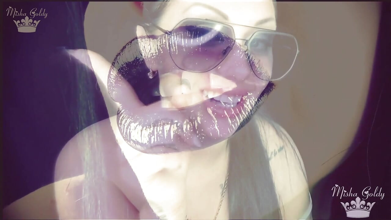 Glossy lips and big tits mind fuck with joi and cum countdown