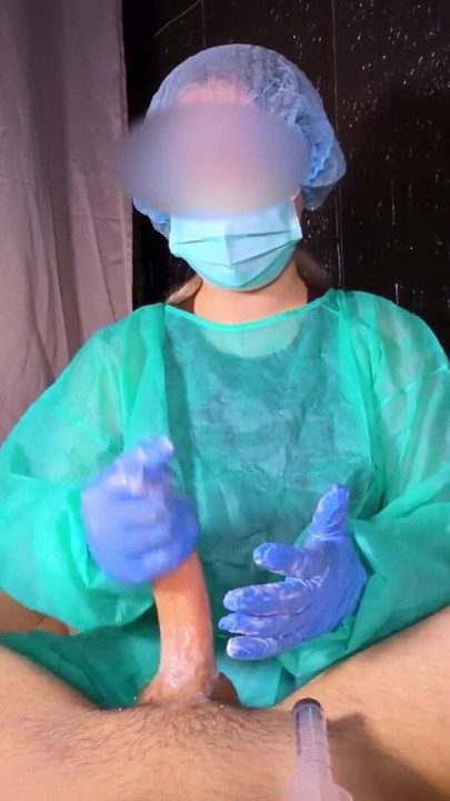 NURSE Decided to Try out my DICK in Practice. Fast Jerking Off | Clip 1