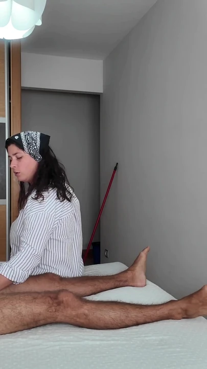 Powerful moment from "I Jerk off in front of the Cleaning Lady at the Hotel"