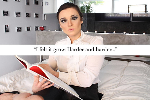 Raunchy dame reads you an erotic story instead of riding your D train