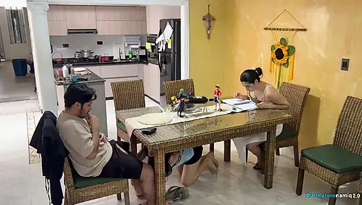 I fucked my girlfriend's daughter in front of her and she didn't notice!