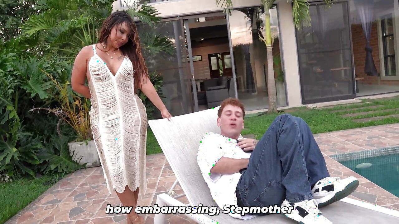 Stepmom Finds Her Stepson Masturbating in the Pool and Volunteers