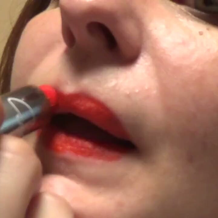French kissing with me! Red lipstick fetish!