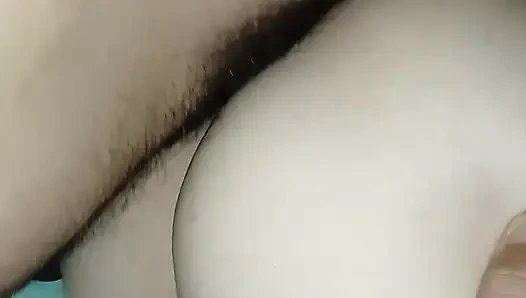 Tracing mature mother's tail from behind