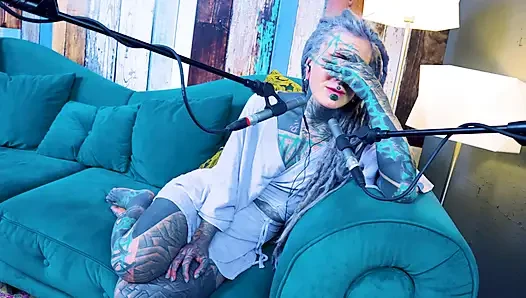 I talk about S - Shame - ASMR podcast SFW talking goth skinny girl dreadlocks tattoo model inked girl
