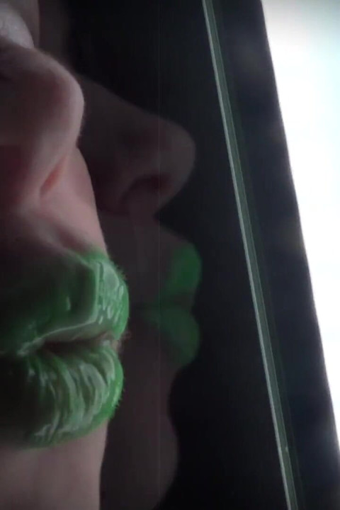 Mesmerized phosphoric glossy green lips