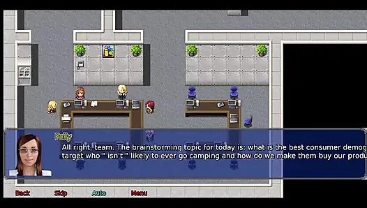 The office wife #2 Simon keeps looking up Stacy's skirt.